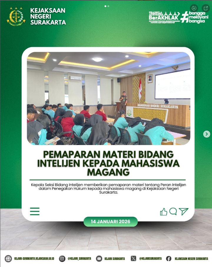 Pembekalan Materi di Intelijen kepada Mahasiswa Magang