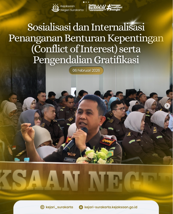 Sosialisasi dan Internalisasi Penanganan Benturan Kepentingan (Conflict of Interest) serta Pengendalian Gratifikasi