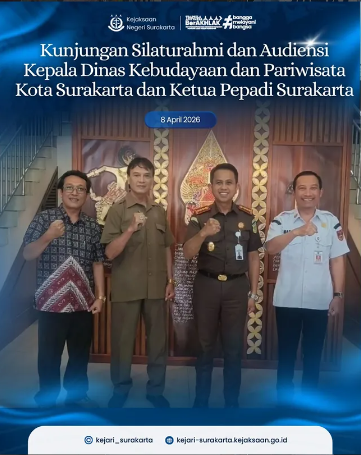 kunjungan silaturahmi dan audiensi dari Kepala Dinas Kebudayaan dan Pariwisata Kota Surakarta