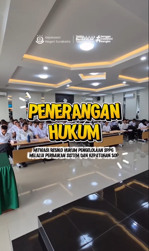 Penerangan Hukum dengan tema “Mitigasi Risiko Hukum Pengelolaan SPPG Melalui Perbaikan Sistem dan Kepatuhan SOP”