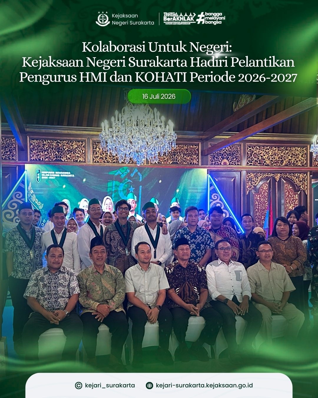 Kolaborasi Untuk Negeri: Kejaksaan Negeri Surakarta Hadiri Pelantikan Pengurus HMI dan KOHATI Periode 2026-2027