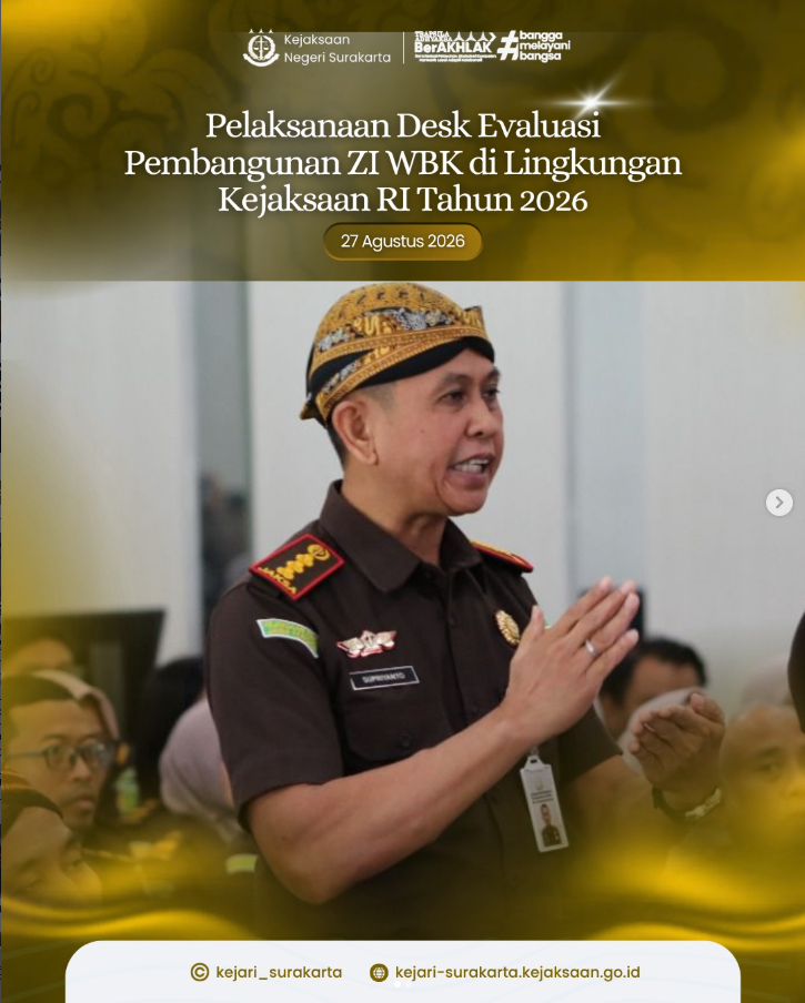 Pelaksanaan Desk Evaluasi Pembangunan ZI WBK di Lingkungan Kejaksaan RI Tahun 2026