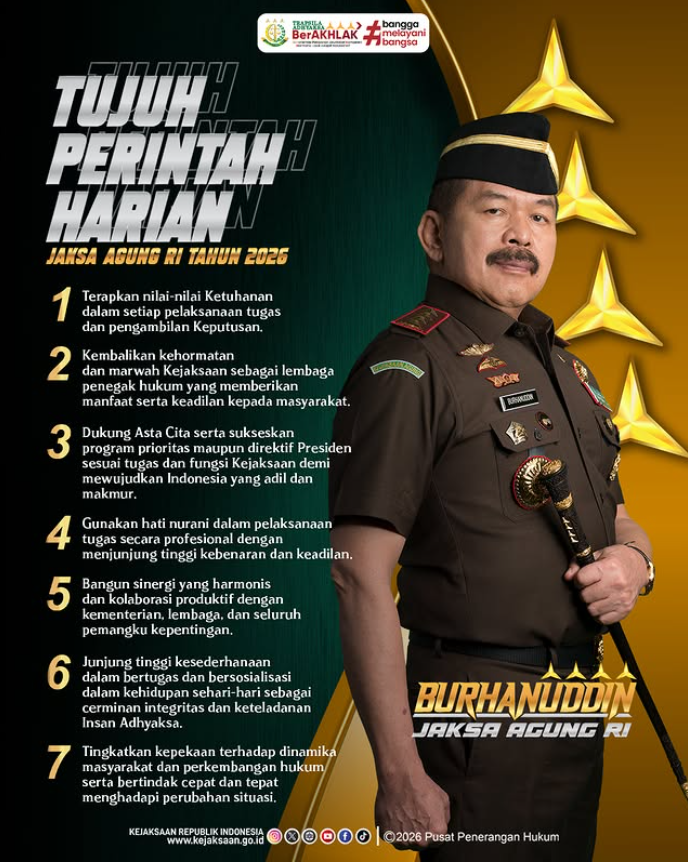 7 PERINTAH HARIAN JAKSA AGUNG RI